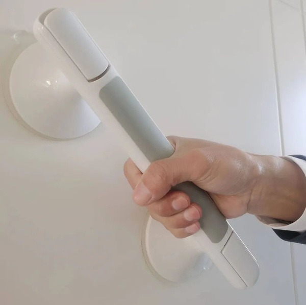 Non-Slip Bathroom Grab Bars: Extra-Thick Suction Cups, No Drilling Needed