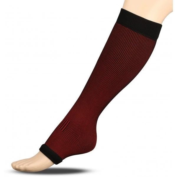 Extended Elastic Ankle Support Brace - Black/Red