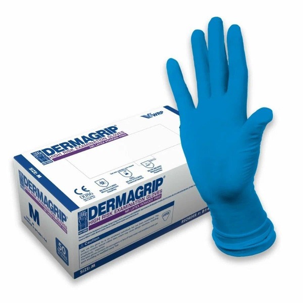Heavy-Duty Powder-Free Latex Gloves (50 Pack, Medium)