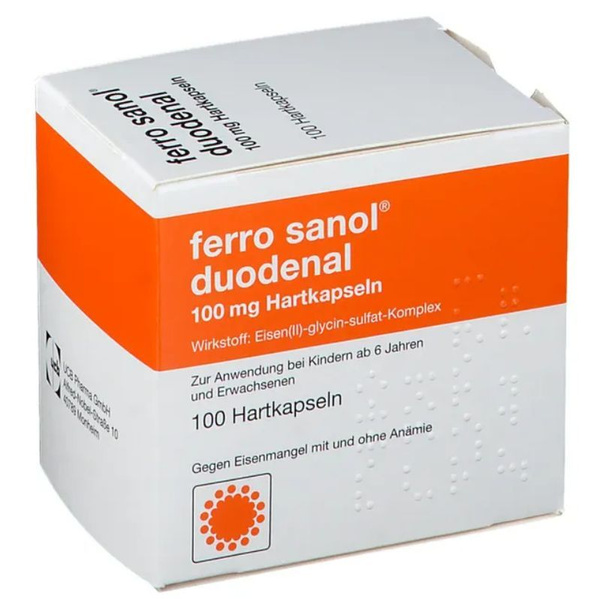 Ferro Sanol Duodenal Iron Supplement 100mg, 100 Tablets (Germany)