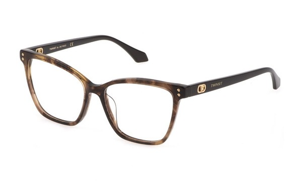 Twinset VTW006 Shiny Melange Brown Eyeglass Frames