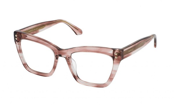Twinset VTW013V Shiny Striped Rose Eyeglass Frames