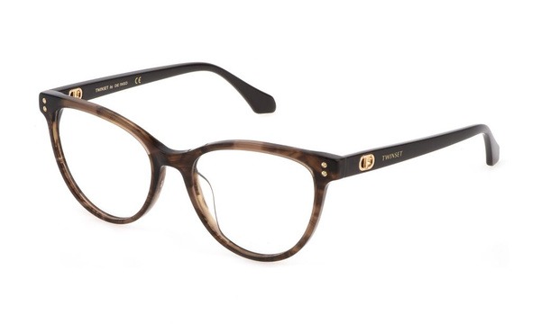 Twinset VTW007 Shiny Melange Brown Eyeglass Frames