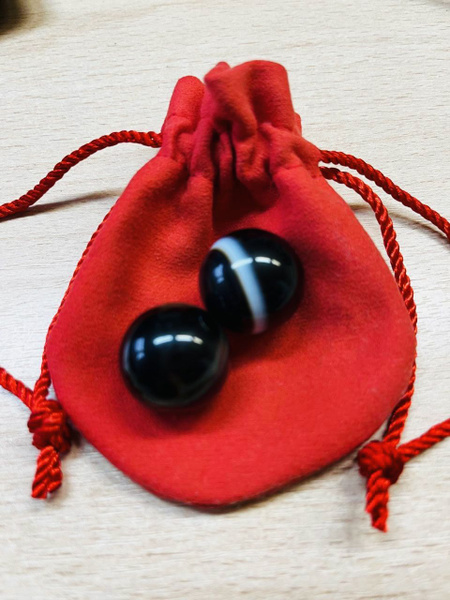 Agate Worry Stones: Red Bag, 2-Pack for Stress Relief & Well-being