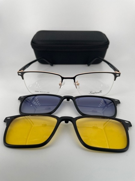 Santarelli ST 2264 Magnetic Clip-On Sunglasses Frame - Metal, with Case