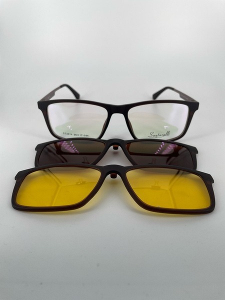 Santarelli ST2614 Magnetic Clip-On Sunglasses: Plastic Frame, 2 Lenses