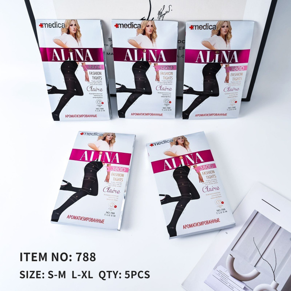 Black Alina Compression Stockings, 380 Denier, 1 Pair