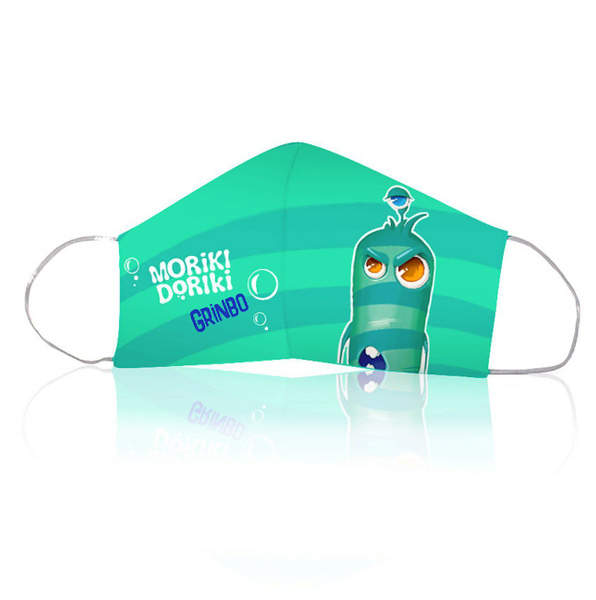 Kids & Teens Reusable Face Masks: 2-Layer Grinbo MORIKI DORIKI