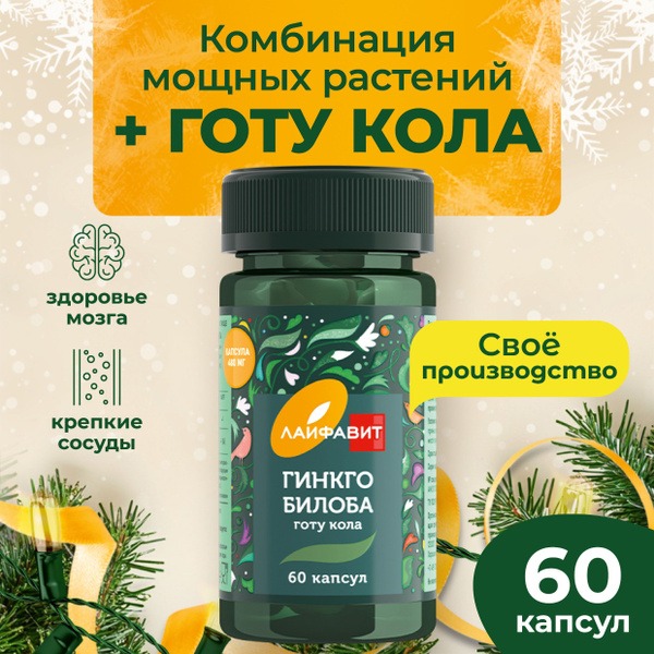 Ginkgo Biloba & Gotu Kola: Brain & Memory Support (60 Capsules)