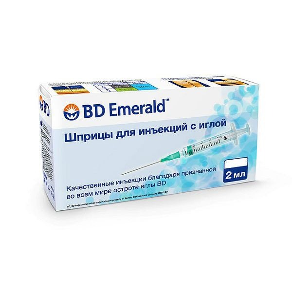 Emerald 3-Part Syringe, 2ml (100 Pack)