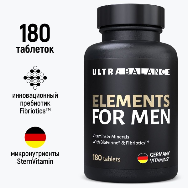 UltraBalance Men's Multivitamin: 180 Tablets, Complete Vitamin & Mineral Complex
