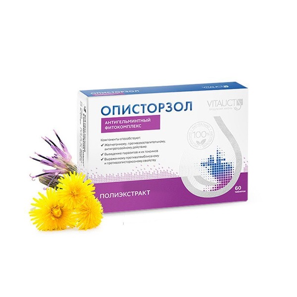 Opistorchol VitaUkt 60 Tablets: Natural Anti-Parasitic Formula for Opisthorchis, Giardia, and Fasciola