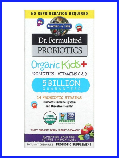 Garden of Life Dr. Formulated Probiotics for Kids: 30 Chewable Tablets