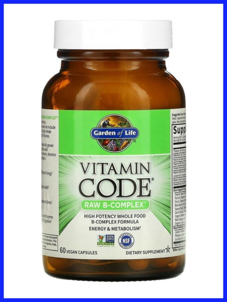 Garden of Life Vitamin Code Raw B-Complex Vegan Capsules (60 Count)