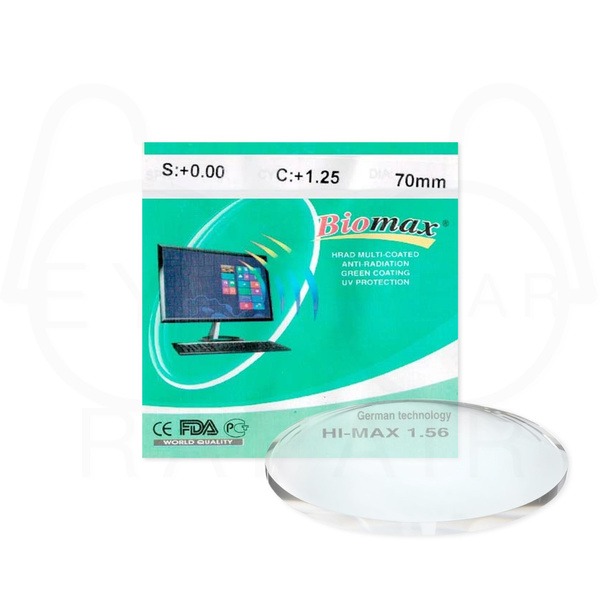Aspheric Polymer Lens N1.56 HMC EMI UV DIA 70mm
