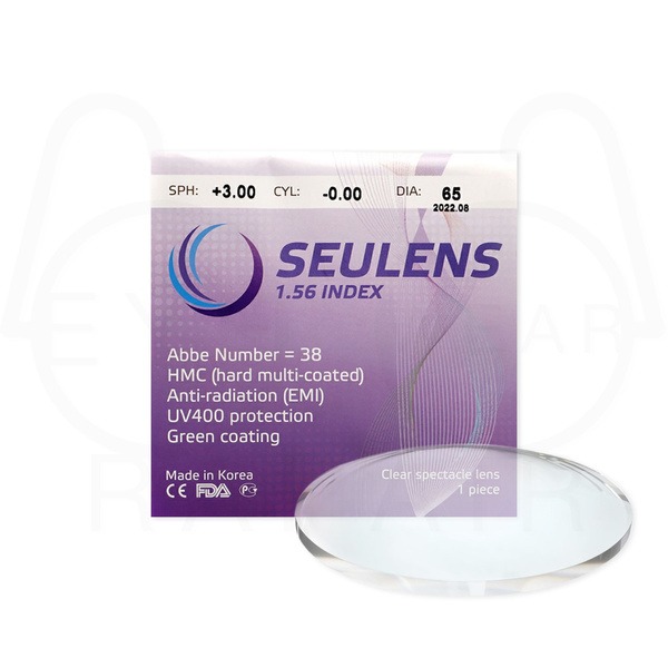SEULENS 1.56 HMC Aspheric Lenses: 65mm Diameter