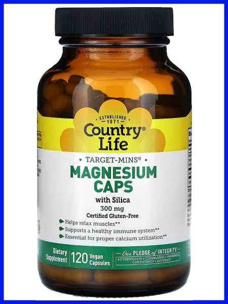 Country Life Target-Mins Magnesium Supplement: 300mg, 120 Veggie Caps