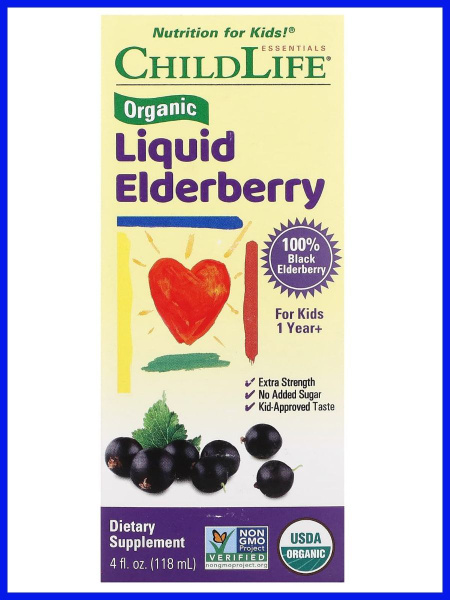 ChildLife Elderberry Immune Support Supplement (1+, 118ml)