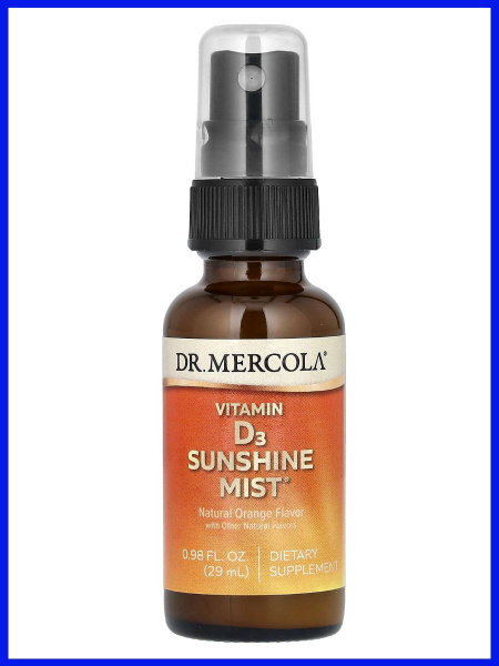 Dr. Mercola Sunshine Mist Vitamin D3 Oral Spray - Orange Flavor, 25ml