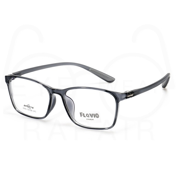 Flavio: Classic Black Rectangular Eyeglass Frames