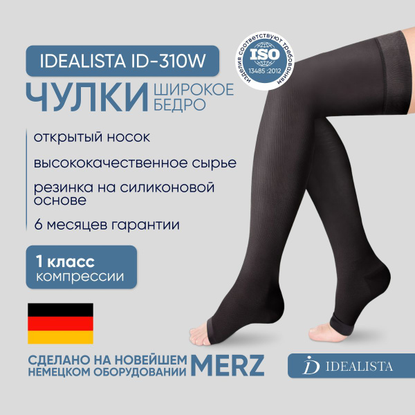Idealista Black Compression Stockings (Class 1, 2-Pack)