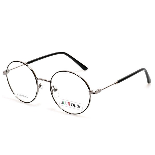 Women's Black Metal Round & Panto Rimmed Eyeglass Frames - Jlur Optic 02024352