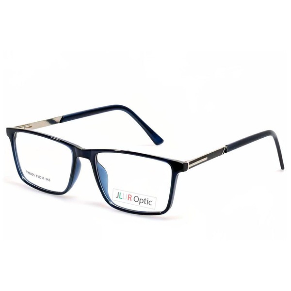 Men's Blue Rectangular Plastic Eyeglass Frames - Jlur Optic 02023291