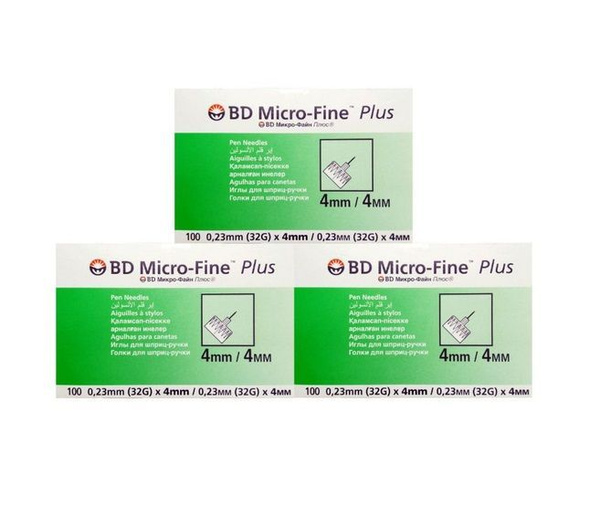 BD Micro-Fine Plus Insulin Pens Needles, 4mm, 300 Count