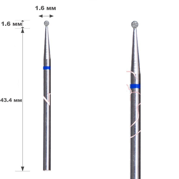 Vladmiva 20pc 1.6mm Blue Diamond Coated Ball Nose Burrs (Reduced Price)