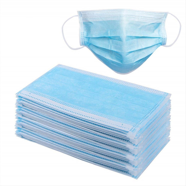 Disposable 3-Ply Face Masks (50 Count Box)