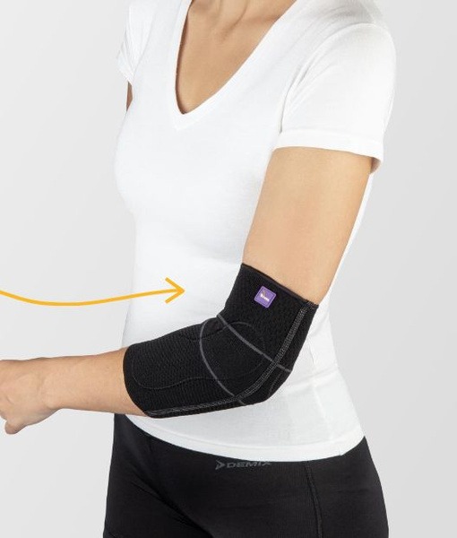 Trives Elbow Support with Silicone Inserts: Flat-Knit Technology