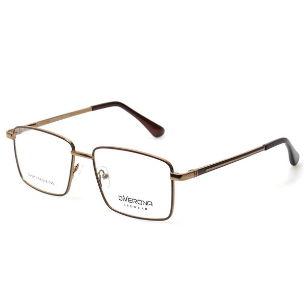 Men's Brown Metal Rectangle Eyeglass Frames - Jlur Optic 02021780