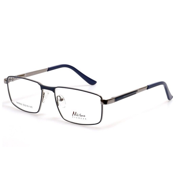 Men's Blue Metal Rectangle Eyeglass Frames - Jlur Optic 02016091