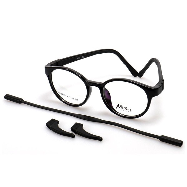 Kids' Black Plastic Round & Panto Rimmed Eyeglass Frames
