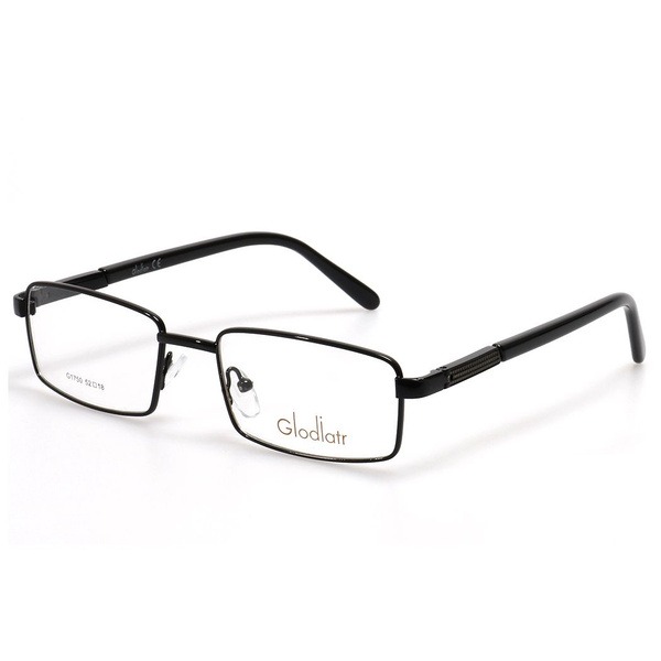 Men's Black Metal Rectangle Eyeglasses Frames - Jlur Optic 02024721