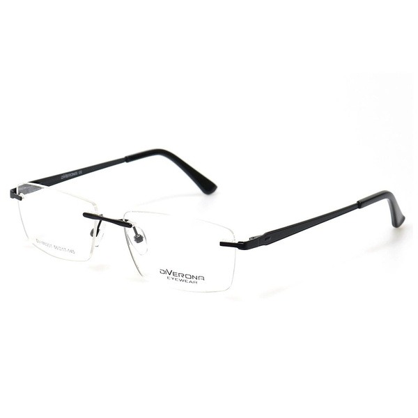 Unisex Black Metal Frameless Rectangular Glasses - Jlur Optic 02023694