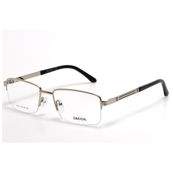 Men's Silver Metal Half-Rim Rectangle Eyeglasses - Jlur Optic 02024446
