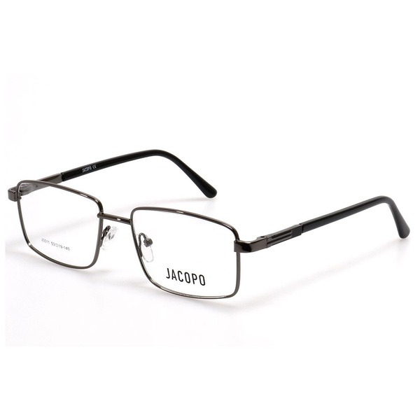 Men's Gray Metal Rectangle Eyeglass Frames - Jlur Optic 02023447