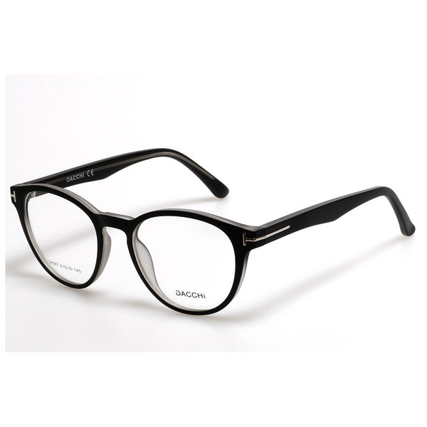 Unisex Round/Panto Black Plastic Eyeglass Frames - Jlur Optic 02024505