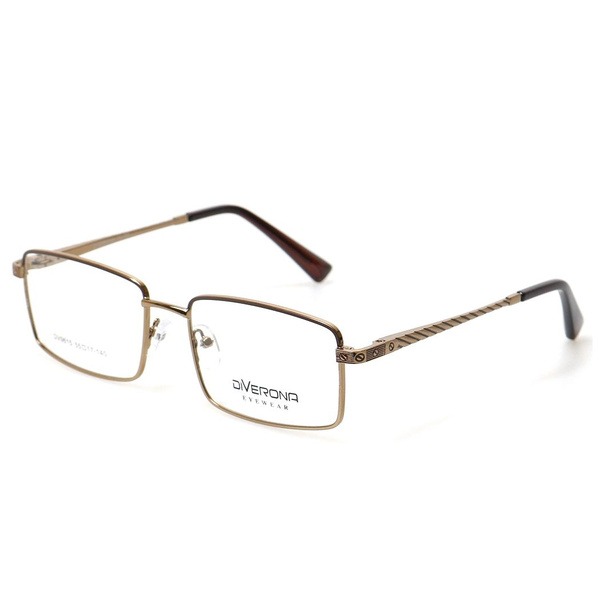 Men's Brown Metal Rectangle Eyeglasses Frames - Jlur Optic 02023634