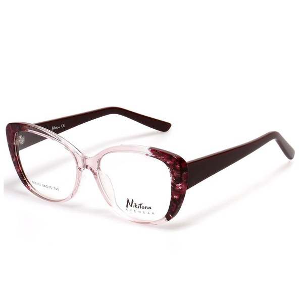 Women's Burgundy Butterfly/Dragonfly Plastic Eyeglass Frames