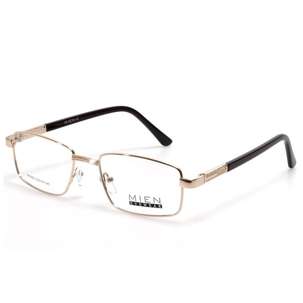 Men's Gold Metal Rectangle Eyeglass Frames - Jlur Optic 02024278