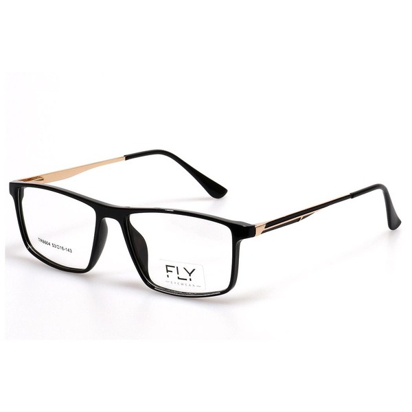Men's Black Rectangle Plastic Eyeglass Frames - Jlur Optic 02023289