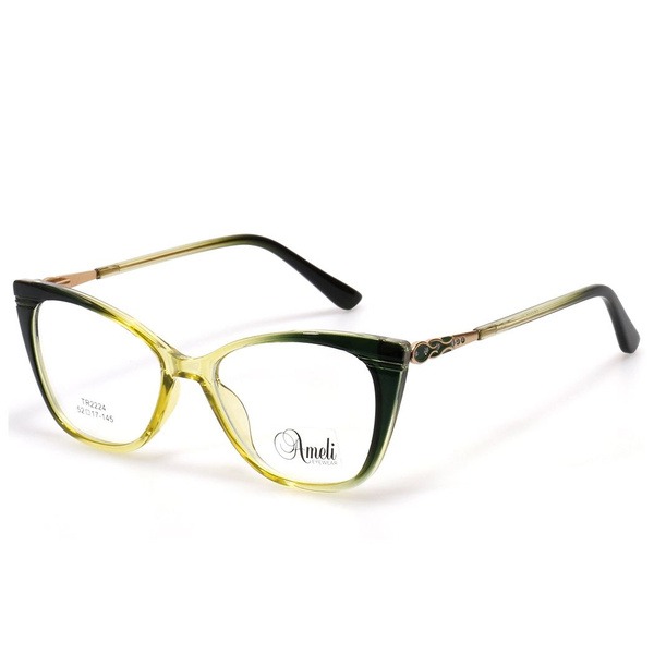 Women's Green Cat Eye TR-90 Plastic Eyeglass Frames - Jlur Optic 02022665