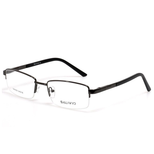 Unisex Metal Half-Rim Rectangular Eyeglass Frames - Jlur Optic 02023112