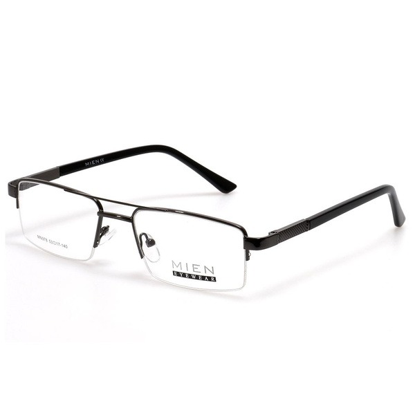 Men's Gray Metal Half-Rim Rectangle Eyeglasses - Jlur Optic 02024284