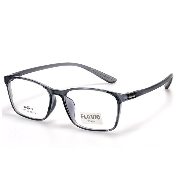 Unisex Rectangular Gray Plastic Eyeglass Frames - Jlur Optic 02024041