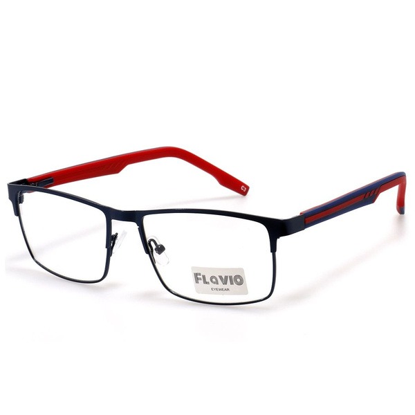 Unisex Blue Rectangular Rimmed Eyeglasses - Jlur Optic 02022357