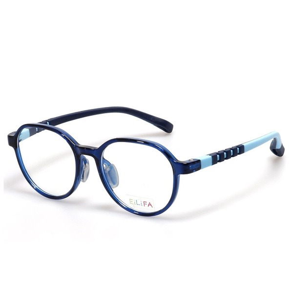 Kids' Blue Plastic Round Eyeglass Frames - Jlur Optic 02023763