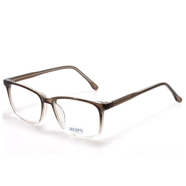 Unisex Brown Rectangle Plastic Eyeglass Frames - Jlur Optic 02023892